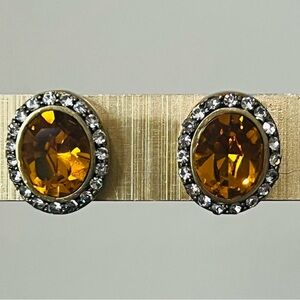 Heidi Daus 🆕 Topaz & Clear post/pierced earrings in original box